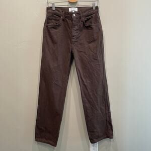 Reformation Straight Leg Jeans in Dark Brown